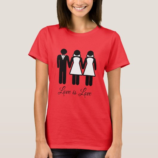 BISEKSUELE BRUILOFT LIEFDE IS LIEFDE T-SHIRT (Voorkant)