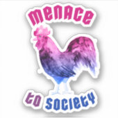 Biseksuele dreiging haan sticker (Voorkant)