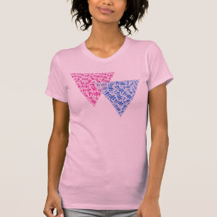 BISEKSUELE DRIEHOEK WOORD PATROON T-SHIRT