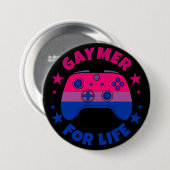 Biseksuele Gaymer voor het leven Video Game Pride Ronde Button 7,6 Cm (Voorkant /achterkant)