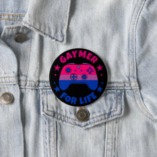 Biseksuele Gaymer voor het leven Video Game Pride Ronde Button 7,6 Cm