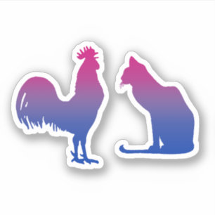 Biseksuele Haan en Kat Sticker