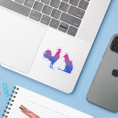 Biseksuele Haan en Kat Sticker (Laptop met iPhone)