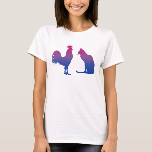 Biseksuele Haan en Kat T-shirt (Voorkant)