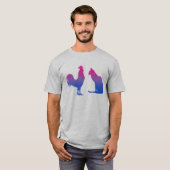 Biseksuele Haan en Kat T-shirt (Voorkant volledig)