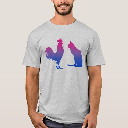 Biseksuele Haan en Kat T-shirt (Voorkant)