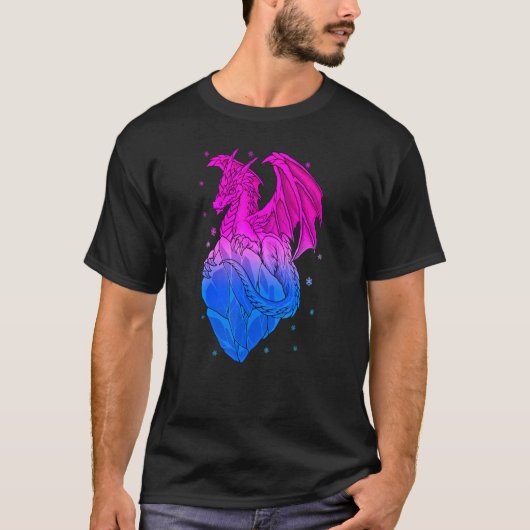 Biseksuele Ijsdraak Bi Pride Vlag Kleuren Winter S T-shirt (Voorkant)