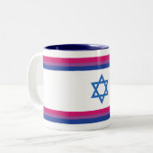 Biseksuele Israël Pride-vlag klein Tweekleurige Koffiemok (Voorkant links)