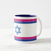Biseksuele Israël Pride-vlag klein Tweekleurige Koffiemok (Voorkant rechts)