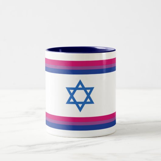 Biseksuele Israël Pride-vlag klein Tweekleurige Koffiemok (Center)