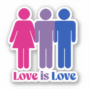 Biseksuele Liefde is Liefde Man Sticker
