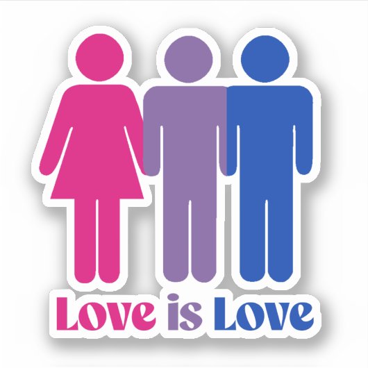 Biseksuele Liefde is Liefde Man Sticker (Voorkant)