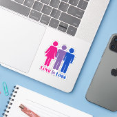 Biseksuele Liefde is Liefde Man Sticker (Laptop met iPhone)