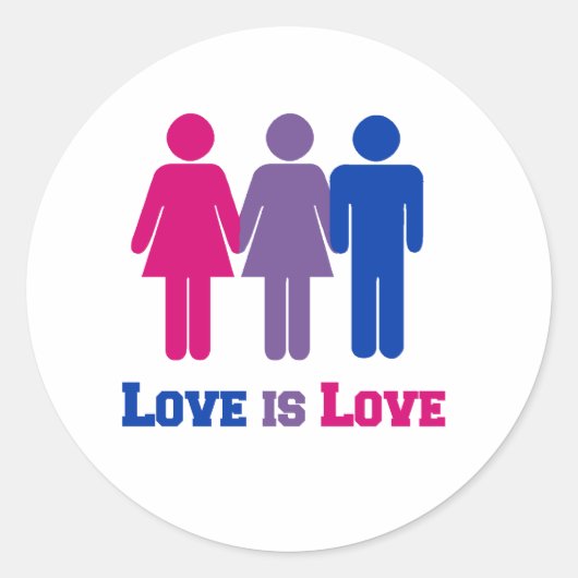 Biseksuele liefde is liefde ronde sticker (Voorkant)