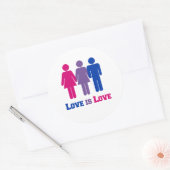 Biseksuele liefde is liefde ronde sticker (Envelop)