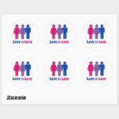 Biseksuele liefde is liefde ronde sticker (Vel)