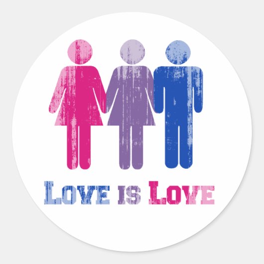 Biseksuele liefde is liefde verdrietig ronde sticker (Voorkant)