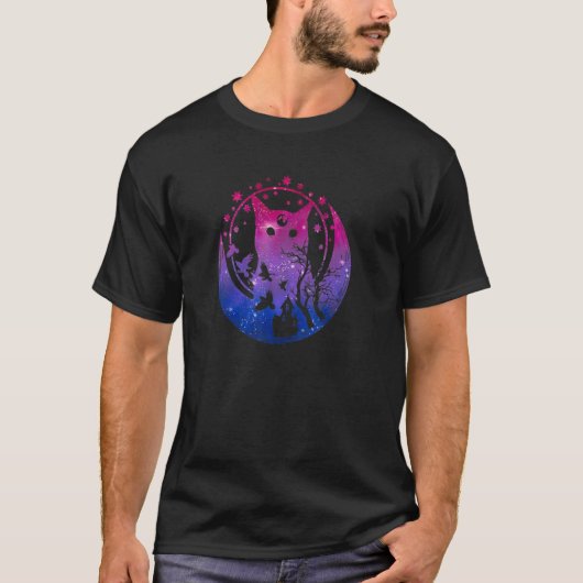 Biseksuele Maan Ruimte Kat Pride Kat Biseksueel LG T-shirt (Voorkant)