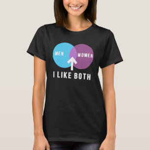 Biseksuele mannen Vrouwen Ik hou van beide Venn Di T-shirt
