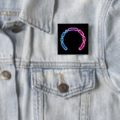 Biseksuele Morse Code Arc Square Button (In situ)