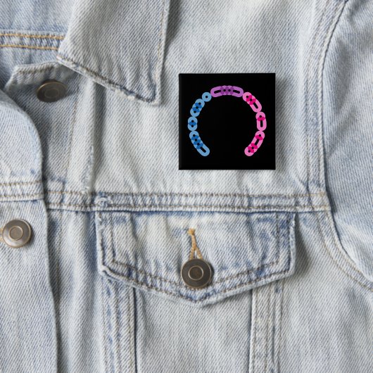 Biseksuele Morse Code Arc Square Button (In situ)