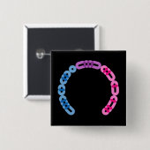 Biseksuele Morse Code Arc Square Button (Voorkant /achterkant)