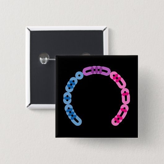 Biseksuele Morse Code Arc Square Button (Voorkant /achterkant)