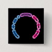 Biseksuele Morse Code Arc Square Button (Voorkant)