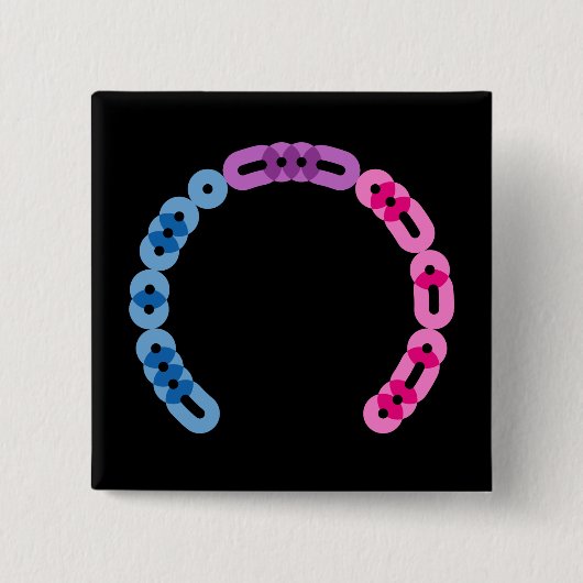 Biseksuele Morse Code Arc Square Button (Voorkant)