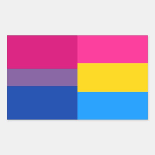 Biseksuele/pansexuele vlag stickers (Voorkant)