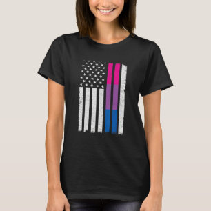 Biseksuele Pride Amerikaanse vlag liefde wint LGBT T-shirt