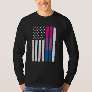 Biseksuele Pride Amerikaanse vlag liefde wint LGBT T-shirt