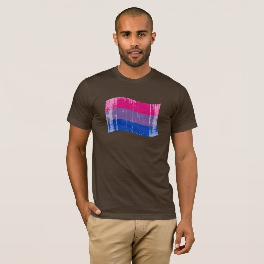 Biseksuele Pride Banner distressed.png T-shirt (Voorkant volledig)