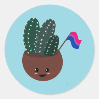 Biseksuele Pride Cactus Ronde Sticker
