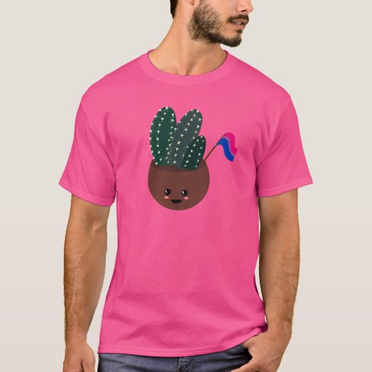Biseksuele Pride Cactus T-shirt (Voorkant)