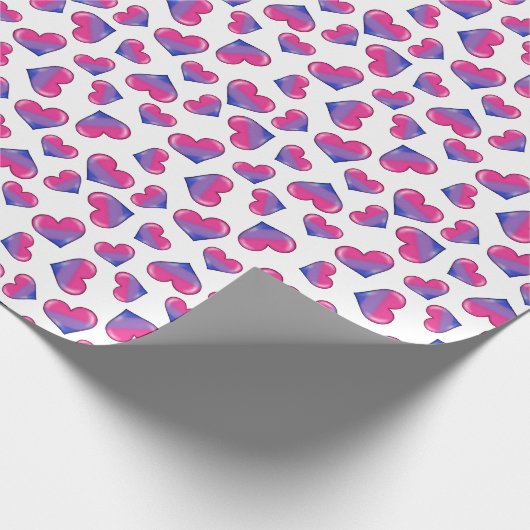 Biseksuele Pride Flag Hearts inpakpapier (Hoek)