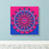 Biseksuele Pride Flag Kleuren Mandala LGBT Canvas Afdruk (Insitu (Houten vloer))