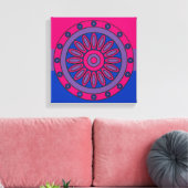 Biseksuele Pride Flag Kleuren Mandala LGBT Canvas Afdruk (Insitu (Woonkamer))