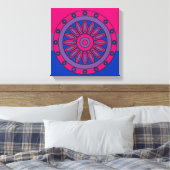 Biseksuele Pride Flag Kleuren Mandala LGBT Canvas Afdruk (Insitu (Slaapkamer))