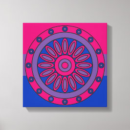 Biseksuele Pride Flag Kleuren Mandala LGBT Canvas Afdruk