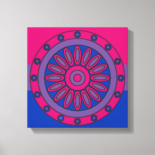Biseksuele Pride Flag Kleuren Mandala LGBT Canvas Afdruk