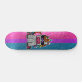 Biseksuele Pride Glitter Rainbow Unicorn Persoonlijk Skateboard (Horizontaal)