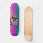 Biseksuele Pride Glitter Rainbow Unicorn Persoonlijk Skateboard (Voorkant)