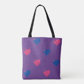 Biseksuele Pride Harten Boodschappentas Tote Bag (Achterkant)