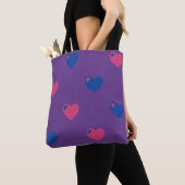 Biseksuele Pride Harten Boodschappentas Tote Bag (Dichtbij)