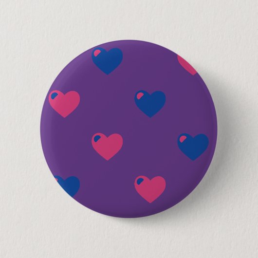 Biseksuele Pride Harten Knop Ronde Button 5,7 Cm (Voorkant)