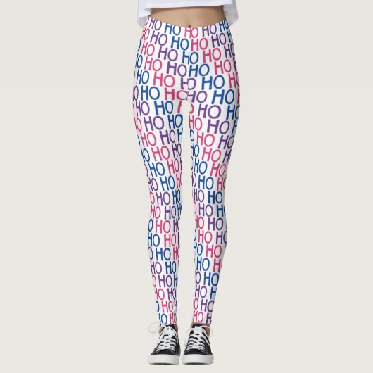 Biseksuele Pride Ho Ho Ho Patroon Leggings (Voorkant)