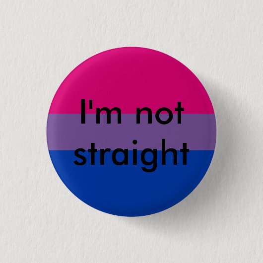 biseksuele pride Ik ben geen rechte pin Ronde Button 3,2 Cm (Voorkant)