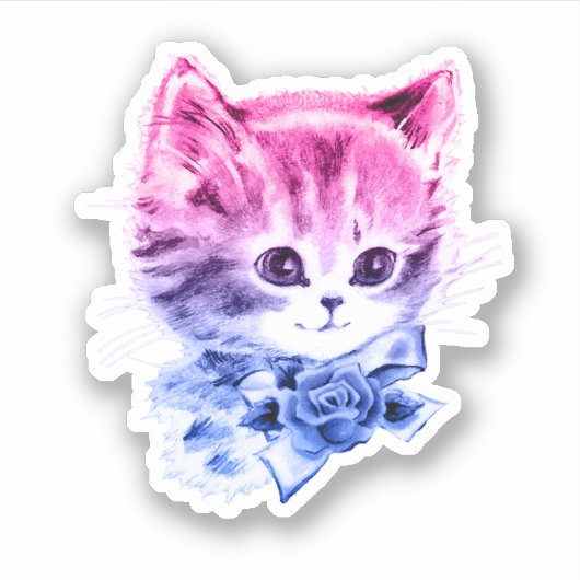 Biseksuele Pride Kitty Sticker (Voorkant)