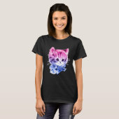 Biseksuele Pride Kitty T-shirt (Voorkant volledig)